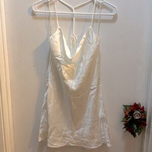 NWT Women’s Zara white satin dress